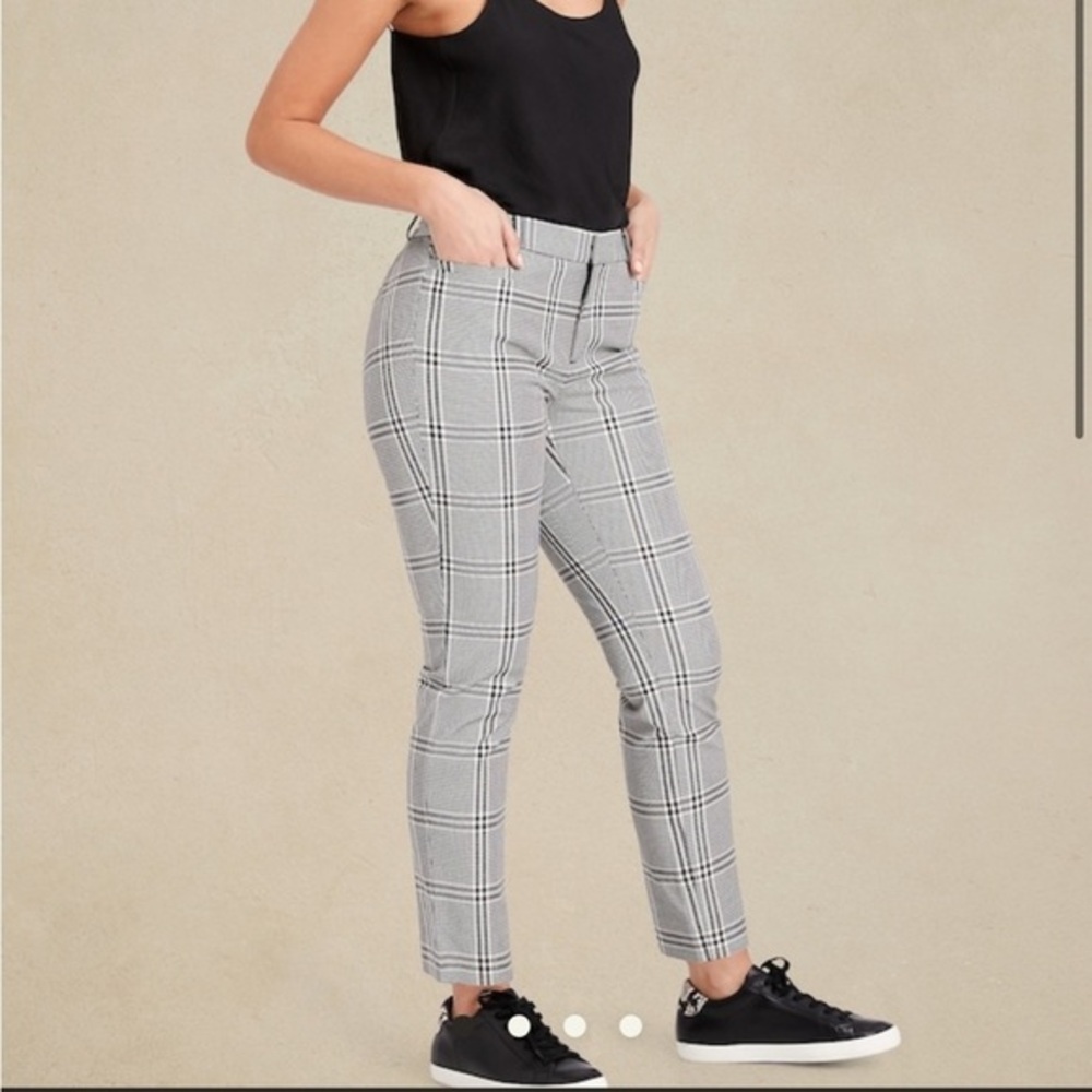 NWT Banana Republic Balck and White Houndstooth Slim Trouser Pant